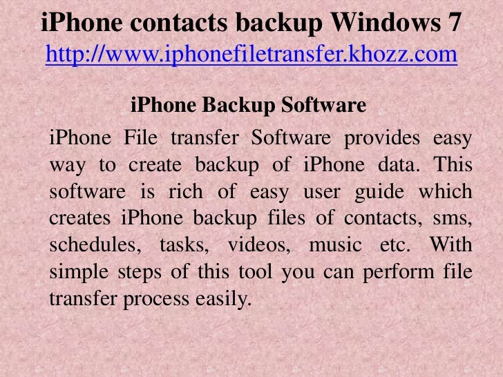 iphone 5 contacts to windows 7 pc